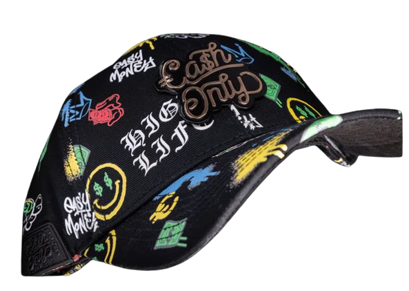 CASH ONLY FULL PRINT CURVED BLACK